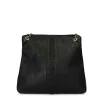 Manfield Zwarte leren schoudertas^ Schoudertassen