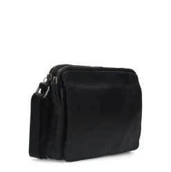 No Stress Zwarte leren schoudertas^Heren Heren Tassen|Schoudertassen