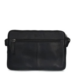 No Stress Zwarte leren schoudertas^Heren Heren Tassen|Schoudertassen