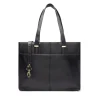 Manfield Zwarte leren shopper^ Shoppers