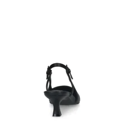 Manfield Zwarte leren slingback pumps^DAMES Pumps|Slingbacks