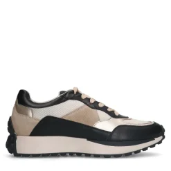 No Stress Zwarte leren sneakers^DAMES Sneakers