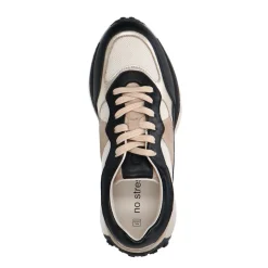 No Stress Zwarte leren sneakers^DAMES Sneakers