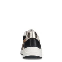 Manfield Zwarte leren sneakers^DAMES Sneakers