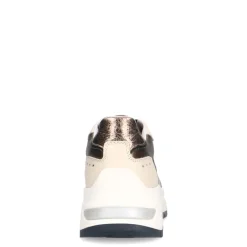 Manfield Zwarte leren sneakers met bronzen details^DAMES Sneakers