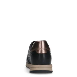 No Stress Zwarte leren sneakers met rits^DAMES Sneakers