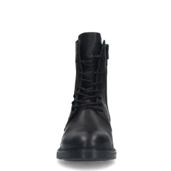 Manfield Zwarte leren veterboots^DAMES Enkellaarsjes