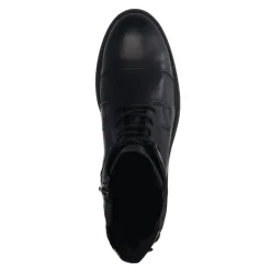 Manfield Zwarte leren veterboots^DAMES Enkellaarsjes