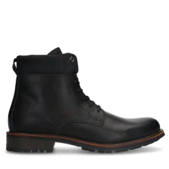 Van Lier Zwarte leren veterboots^Heren Boots
