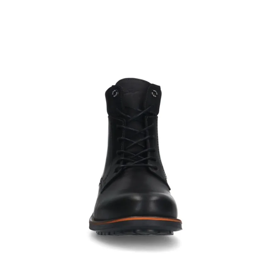 Van Lier Zwarte leren veterboots^Heren Boots