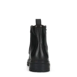 Manfield Zwarte leren veterboots^Heren Boots