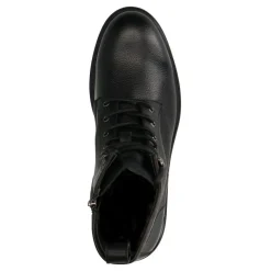 Manfield Zwarte leren veterboots^Heren Boots