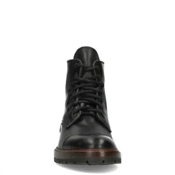 Manfield Zwarte leren veterboots^Heren Boots