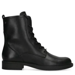 No Stress Zwarte leren veterlaarsjes^DAMES Enkellaarsjes