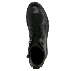 No Stress Zwarte leren veterlaarsjes^DAMES Enkellaarsjes