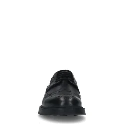 Manfield Zwarte leren veterschoenen^Heren Veterschoenen