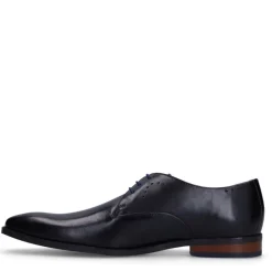 Van Lier Zwarte leren veterschoenen^Heren Veterschoenen