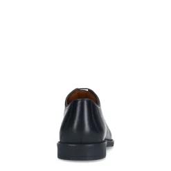 Manfield Zwarte leren veterschoenen^Heren Veterschoenen