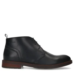 Van Lier Zwarte leren veterschoenen^Heren Veterschoenen