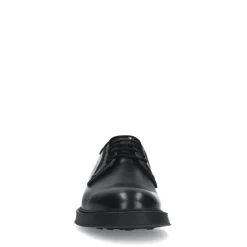 Manfield Zwarte leren veterschoenen^Heren Veterschoenen