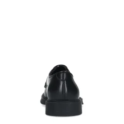 Manfield Zwarte leren veterschoenen^Heren Veterschoenen