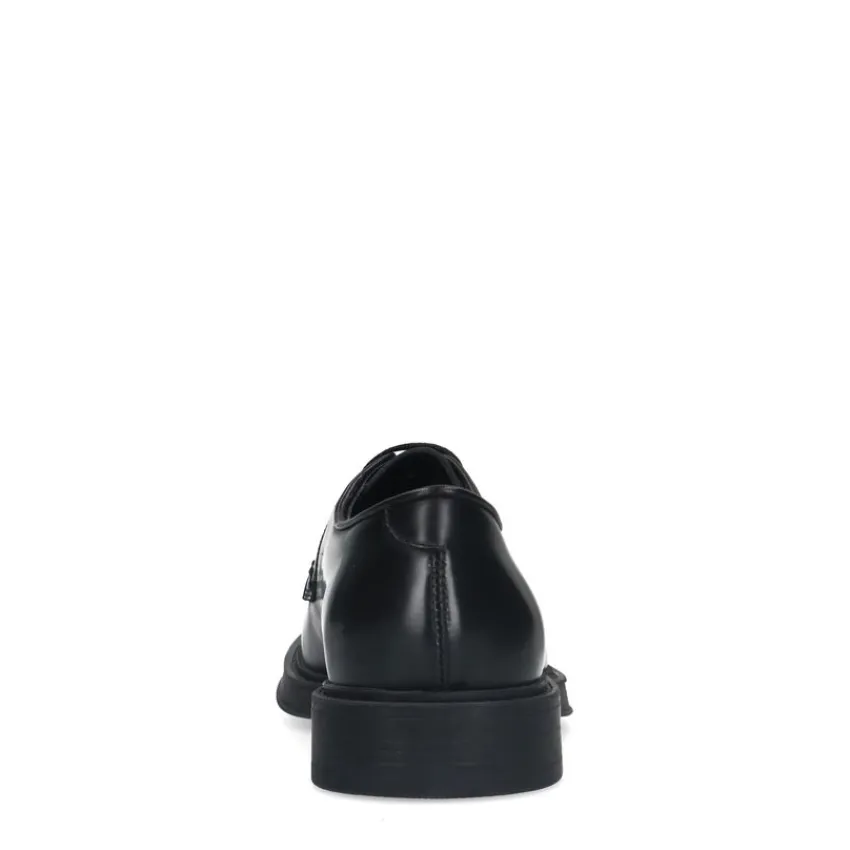 Manfield Zwarte leren veterschoenen^Heren Veterschoenen