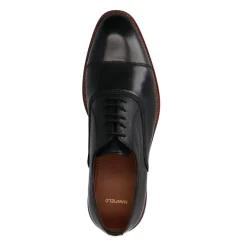 Manfield Zwarte leren veterschoenen^Heren Veterschoenen