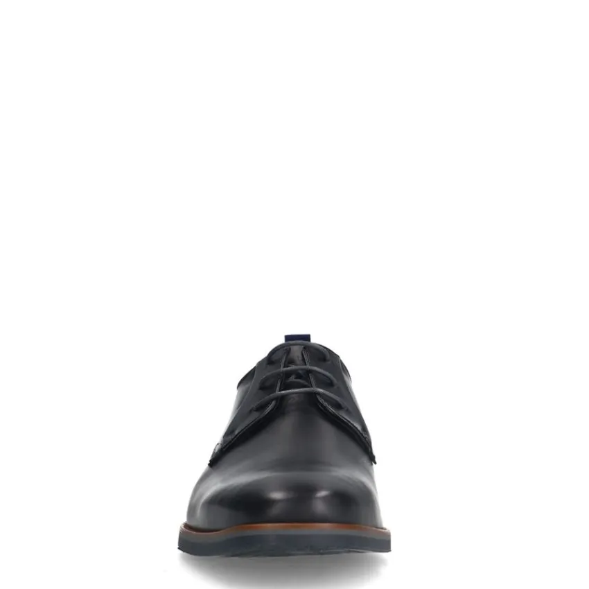 Van Lier Zwarte leren veterschoenen^Heren Veterschoenen