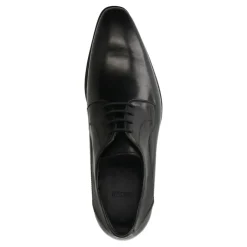 Manfield Zwarte leren veterschoenen^Heren Veterschoenen