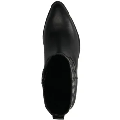 Manfield Zwarte leren westernlaarsjes^DAMES Enkellaarsjes