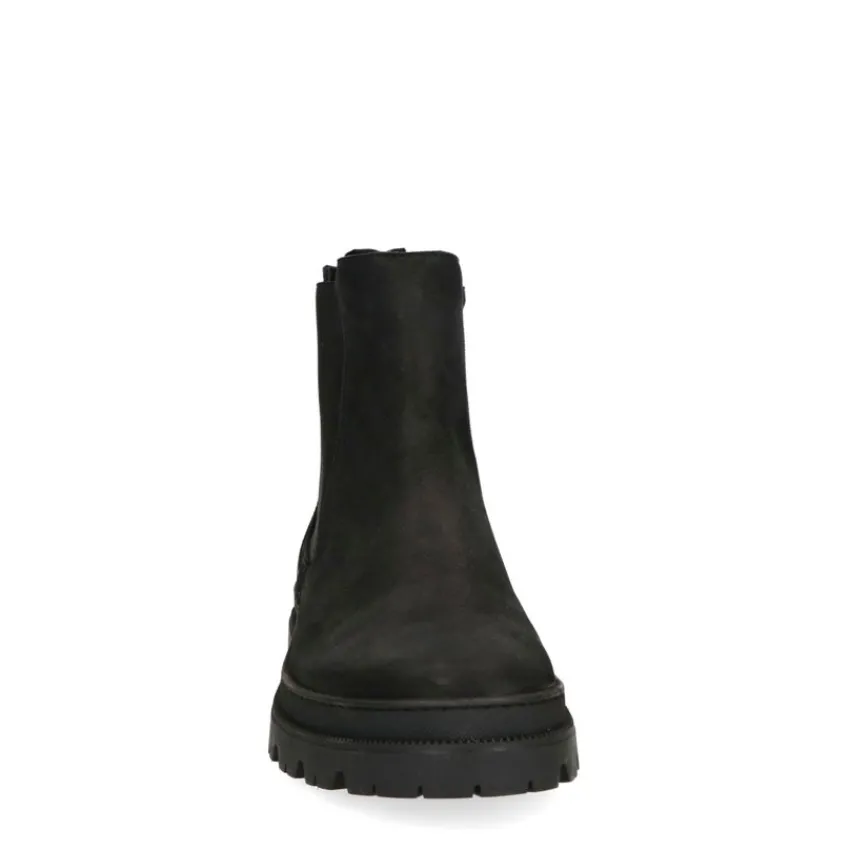 Manfield Zwarte nubuck chelsea boots^Heren Boots