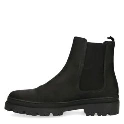Manfield Zwarte nubuck chelsea boots^Heren Boots