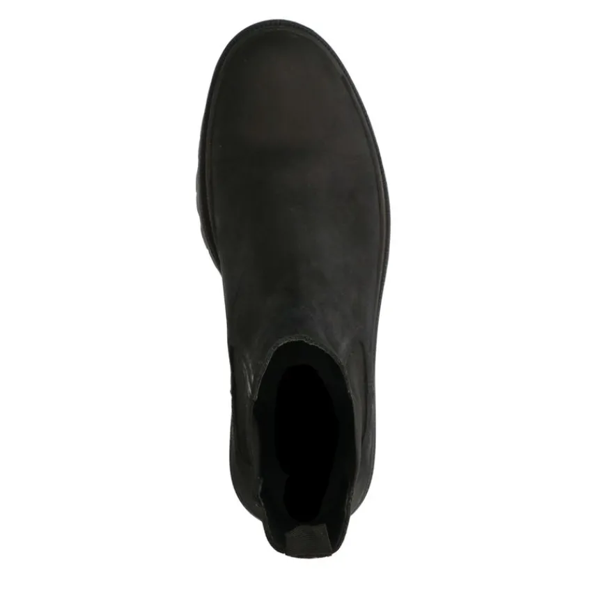 Manfield Zwarte nubuck chelsea boots^Heren Boots
