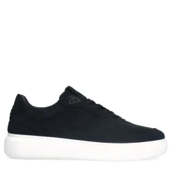 Manfield Zwarte nubuck sneakers^Heren Sneakers