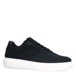 Manfield Zwarte nubuck sneakers^Heren Sneakers