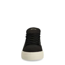 Manfield Zwarte nubuck sneakers^Heren Sneakers