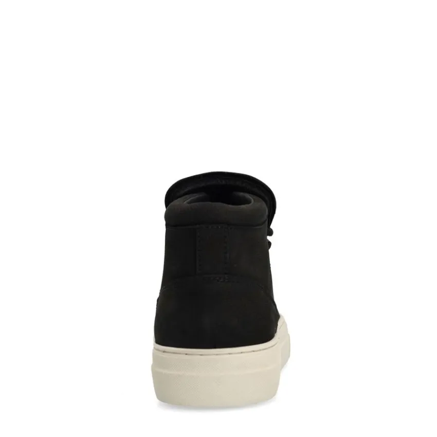 Manfield Zwarte nubuck sneakers^Heren Sneakers
