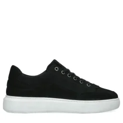 Manfield Zwarte nubuck sneakers^Heren Sneakers