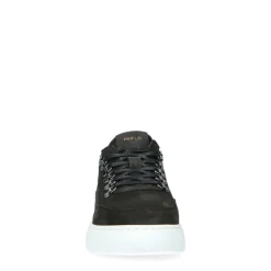 Manfield Zwarte nubuck sneakers^Heren Sneakers
