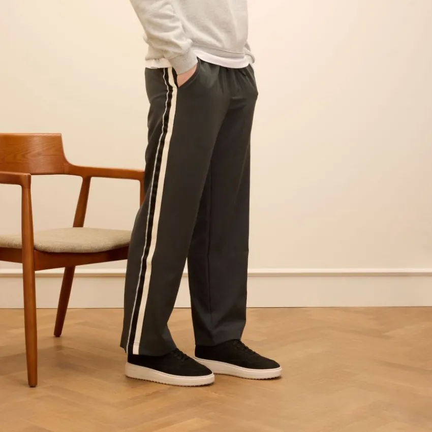 Manfield Zwarte nubuck sneakers^Heren Sneakers