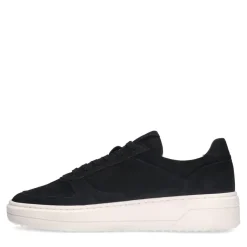 Manfield Zwarte nubuck sneakers^Heren Sneakers