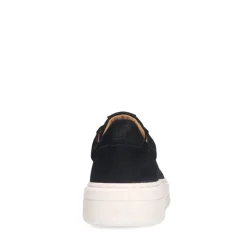 Manfield Zwarte nubuck sneakers^Heren Sneakers