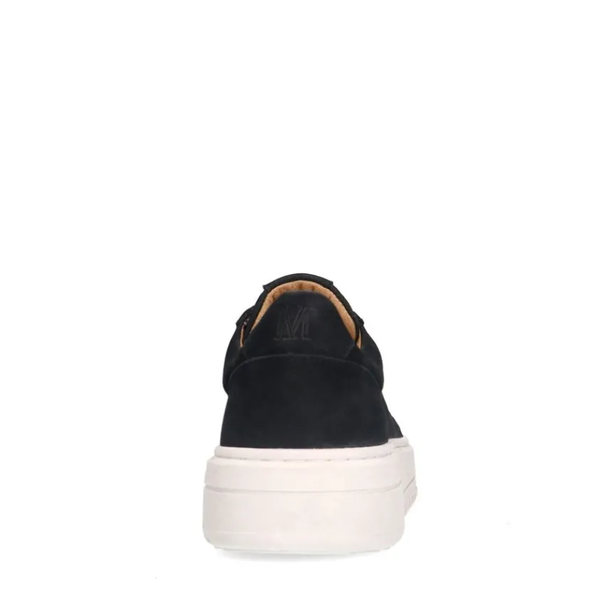 Manfield Zwarte nubuck sneakers^Heren Sneakers
