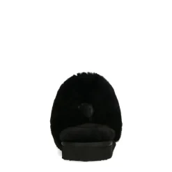 Zwarte pantoffels met wollen voering^DAMES Pantoffels