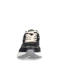 Manfield Zwarte sneakers met mesh details^DAMES Sneakers