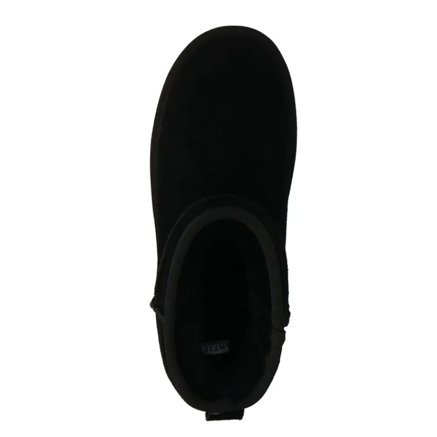 Manfield Zwarte suède boots^DAMES Enkellaarsjes