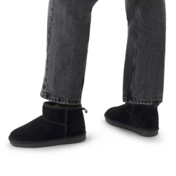 Manfield Zwarte suède boots^DAMES Enkellaarsjes