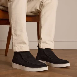 Manfield Zwarte suède boots^Heren Boots