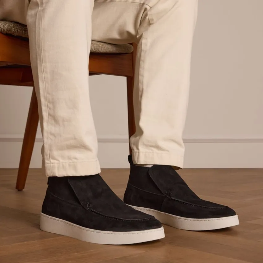 Manfield Zwarte suède boots^Heren Boots