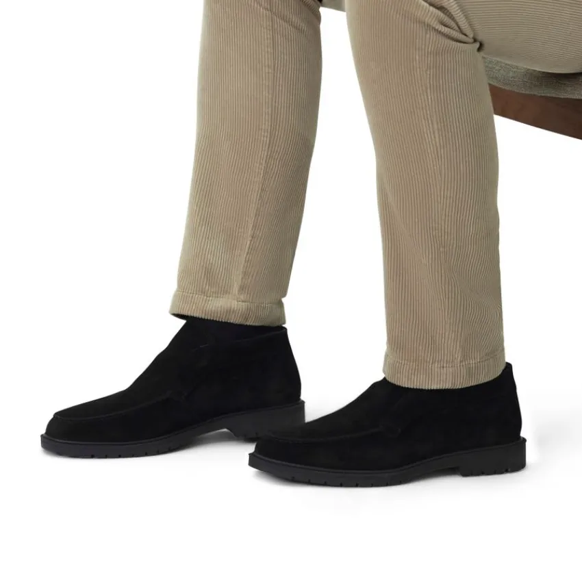 Manfield Zwarte suède boots^Heren Boots